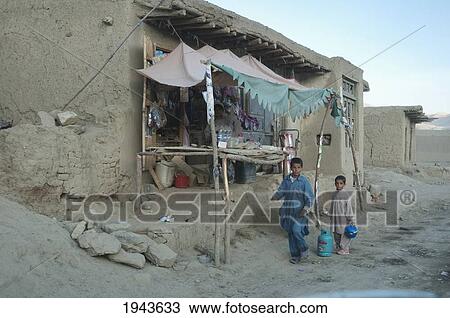 Stock Image - Bazaar In Kotai Ashro, Vardak Province, Afghanistan. Fotosearch