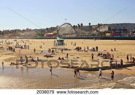 Stock Photo - Beach And Boardwalk; Santa Cruz California United States Of America. Fotosearch