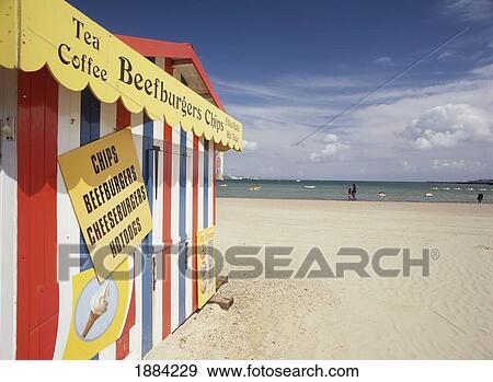 Beach And Burger Stall On Weymouth Beach View Large Photo Image Stock Photo - Beach And Burger Stall On Weymouth Beach. Fotosearch