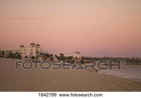 Beach At Dusk; Los Cabos, Mexico View Large Photo Image Stock Photo - Beach At Dusk; Los Cabos, Mexico. Fotosearch