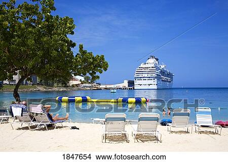Picture - Beach At Island Village Entertainment Complex; Ocho Rios, St. Ann's Parish, Jamaica, Caribbean. Fotosearch