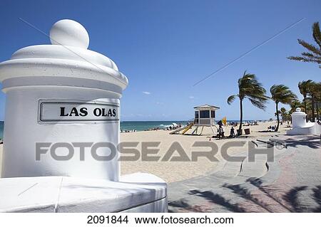 Picture - Beach At Las Olas Boulevard; Fort Lauderdale, Florida, Usa. Fotosearch