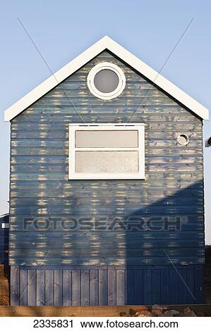 Stock Image - Beach Hut; Christchurch Harbour, Mudeford, Dorset, England, United Kingdom. Fotosearch