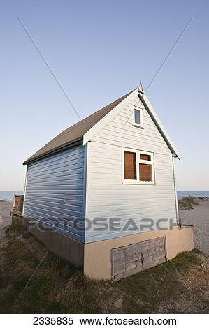 Stock Photography - Beach Hut; Christchurch Harbour, Mudeford, Dorset, England, United Kingdom. Fotosearch