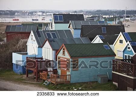 Beach Huts; Christchurch Harbour, Mudeford, Dorset, England, United Kingdom View Large Photo Image Stock Image - Beach Huts; Christchurch Harbour, Mudeford, Dorset, England, United Kingdom. Fotosearch