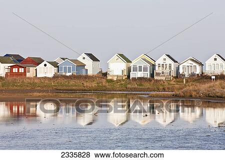 Beach Huts; Christchurch Harbour, Mudeford, Dorset, England, United Kingdom View Large Photo Image Stock Photo - Beach Huts; Christchurch Harbour, Mudeford, Dorset, England, United Kingdom. Fotosearch