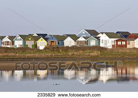 Beach Huts; Christchurch Harbour, Mudeford, Dorset, England, United Kingdom View Large Photo Image Stock Photo - Beach Huts; Christchurch Harbour, Mudeford, Dorset, England, United Kingdom. Fotosearch