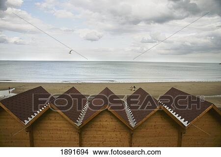 Picture - Beach Huts. Fotosearch
