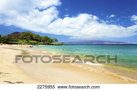 Stock Photography - Beach on the coastline of an hawaiian island; Hawaii, United States of America. Fotosearch