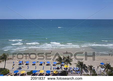Stock Photo - Beach Scene; Fort Lauderdale, Florida, Usa. Fotosearch