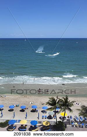 Beach Scene; Fort Lauderdale, Florida, Usa View Large Photo Image Stock Photo - Beach Scene; Fort Lauderdale, Florida, Usa. Fotosearch