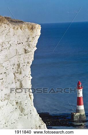 Stock Image - Beachy Head & Lighthouse, East Sussex, Uk.. Fotosearch