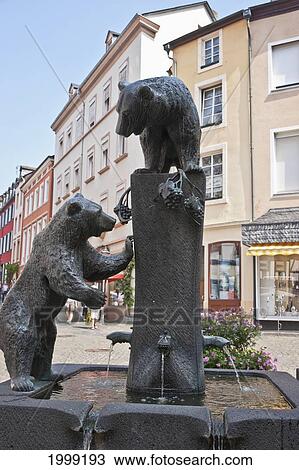 Bear Fountain; Bernkastel-Kues Rhineland-Palatinate Germany View Large Photo Image Stock Image - Bear Fountain; Bernkastel-Kues Rhineland-Palatinate Germany. Fotosearch