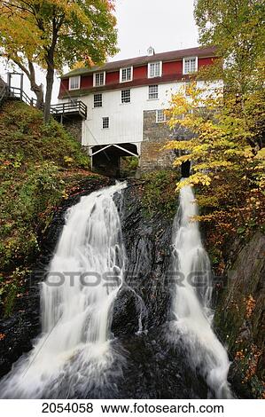 Stock Photo - Beaumont Mill In Autumn, Chaudiere-Appalaches Region, Beaumont, Quebec. Fotosearch