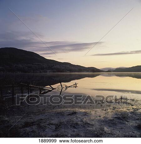 Beautiful Loch Achray At Dusk. View Large Photo Image Stock Photo - Beautiful Loch Achray At Dusk.. Fotosearch