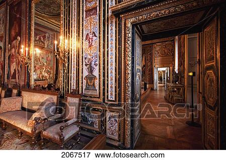 Stock Photo - Bedroom Of Anne Of Austria In The Palace Of Fontainebleau, Fontainebleau, Seine-Et-Marne, France. Fotosearch
