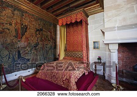 Stock Photo - Bedroom Of Gabrielle D'estrees In The Chateau De Chenonceau, Chenonceau, Indre-Et-Loire, France. Fotosearch