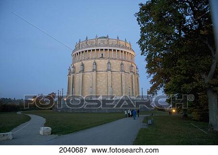 Stock Photo - Befreiungshalle (Hall Of Liberation) At Dusk, Kelheim, Bavaria, Germany. Fotosearch