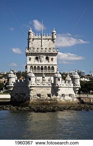 Belem Tower Along The Tagus River; Lisbon, Portugal View Large Photo Image Stock Photo - Belem Tower Along The Tagus River; Lisbon, Portugal. Fotosearch