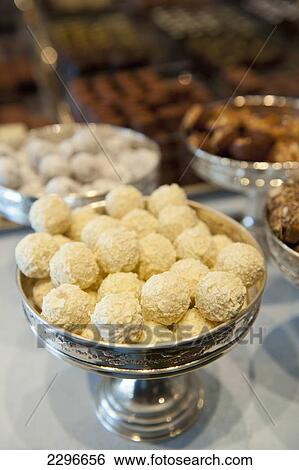 Stock Photograph - Belgium, Chocolates for sale; Brussels. Fotosearch