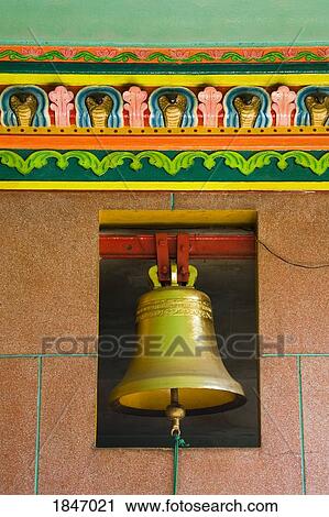 Stock Image - Bell At Chua Ba Mariamman Hindu Temple; Ho Chi Minh City (Saigon), Southern Vietnam, Vietnam. Fotosearch