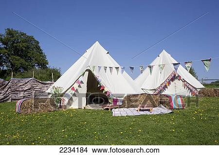 Picture - Bell Tent Camping On Grittenham Farm, Tillington, Uk. Fotosearch