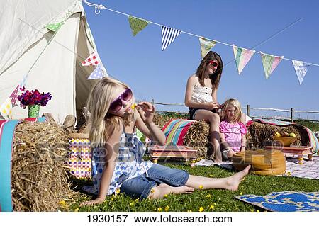 Bell Tent Camping On Grittenham Farm, Tillington, Uk, 24Th May 2010. View Large Photo Image Stock Photo - Bell Tent Camping On Grittenham Farm, Tillington, Uk, 24Th May 2010.. Fotosearch