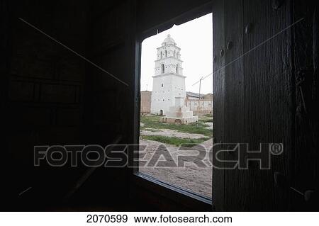 Bell Tower, As Seen Through The Door Of Santiago De Curahuara De Carangas Church, Curahuara De Carangas, Oruro, Bolivia View Large Photo Image Stock Photo - Bell Tower, As Seen Through The Door Of Santiago De Curahuara De Carangas Church, Curahuara De Carangas, Oruro, Bolivia. Fotosearch