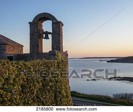 Stock Image - Bell Tower At The Star Castle Hotel, Hugh Town, St Mary's, Isles Of Scilly, Cornwall, Uk, Europe. Fotosearch