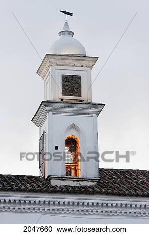 Bell Tower Of Cantua Chapel Attached To The San Francisco Church, Quito, Pichincha, Ecuador View Large Photo Image Stock Image - Bell Tower Of Cantua Chapel Attached To The San Francisco Church, Quito, Pichincha, Ecuador. Fotosearch