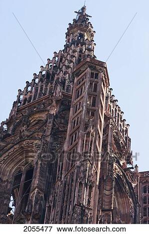 Stock Photo - Bell Tower Of The Cathedral Of Notre Dame, Strasbourg, France. Fotosearch