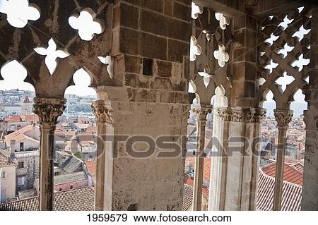 Stock Photo - Bell Tower Of The Cathedral Of St. Lawrence, Trogir, Split-Dalmatia, Croatia. Fotosearch
