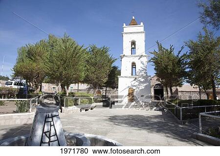 Stock Image - Bell Tower Of Toconao, Antofagasta Region, Chile. Fotosearch