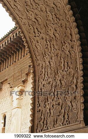 Ben Youssef Medersa, Detail, Marrakech (Marrakesh), Morocco View Large Photo Image Stock Image - Ben Youssef Medersa, Detail, Marrakech (Marrakesh), Morocco. Fotosearch