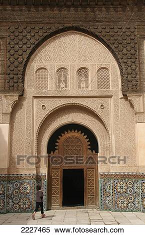 Stock Photography - Ben Youssef Medersa (Madrassa), Islamic College, Marrakech (Marrakesh), Morocco, North Africa. Fotosearch