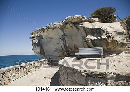 Bench, Bondi And Bronte Beach View Large Photo Image Stock Image - Bench, Bondi And Bronte Beach. Fotosearch