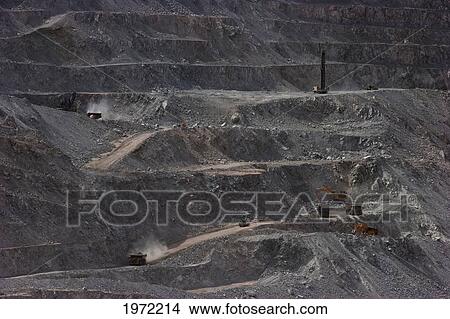 Benches Of Chuquicamata, The Largest Open Pit Copper Mine In The World, Antofagasta Region, Chile View Large Photo Image Picture - Benches Of Chuquicamata, The Largest Open Pit Copper Mine In The World, Antofagasta Region, Chile. Fotosearch