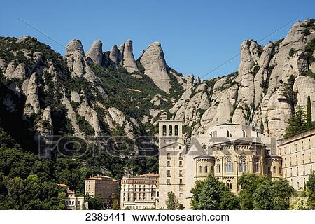 Stock Image - Benedictine Abbey; Montserrat, Catalonia, Spain. Fotosearch