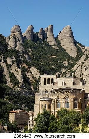 Benedictine Abbey; Montserrat, Catalonia, Spain View Large Photo Image Stock Image - Benedictine Abbey; Montserrat, Catalonia, Spain. Fotosearch