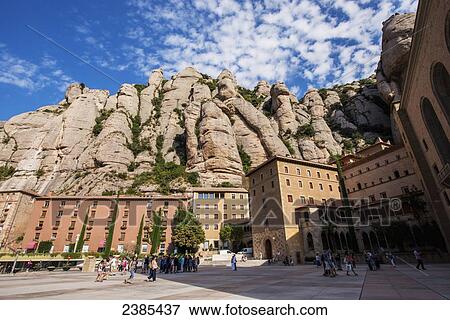 Stock Photo - Benedictine Abbey; Montserrat, Catalonia, Spain. Fotosearch