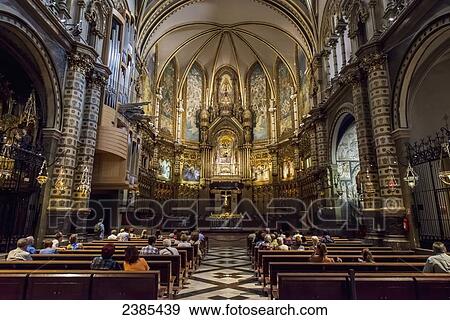 Stock Photo - Benedictine Abbey; Montserrat, Catalonia, Spain. Fotosearch