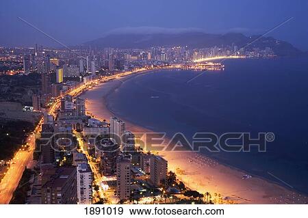 Benidorm From Gran Hotel Bali Rooftop View Large Photo Image Stock Photo - Benidorm From Gran Hotel Bali Rooftop. Fotosearch