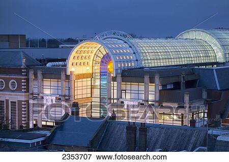 Stock Photo - Bentalls Shopping Centre at dusk; Kingston upon Thames, Surrey, England. Fotosearch