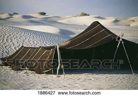 Stock Photo - Berber Tent In Sahara Desert On A Camel Trek From Douz. Fotosearch