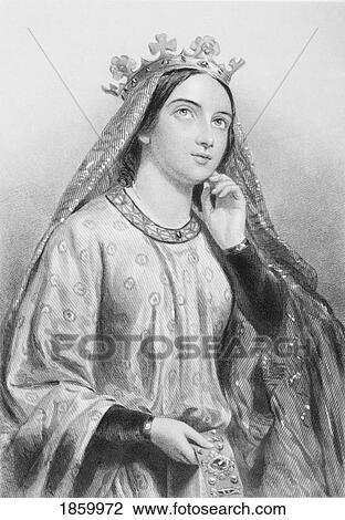 Stock Image - Berengaria Of Navarre, C. 1163/65-1230. Queen Consort Of Richard I Of England. Engraved By B. Eyles After Wright. From The Book The Queens Of England, Volume I By Sydney Wilmot. Published London Circa. 1890. Fotosearch