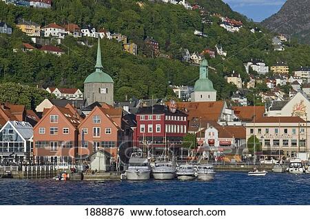 Stock Photograph - Bergen Cityscape And Harbor. Fotosearch