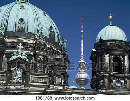 Stock Photo - Berlin Cathedral With Fernsehturm Behind. Fotosearch