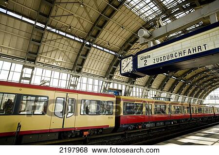 Berlin, Germany, Europe. Alexanderplatz Railway Station. Train On Opposite Platform. Zugdurchfahrt Written On Platform Sign Overhead. View Large Photo Image Stock Photo - Berlin, Germany, Europe. Alexanderplatz Railway Station. Train On Opposite Platform. Zugdurchfahrt Written On Platform Sign Overhead.. Fotosearch