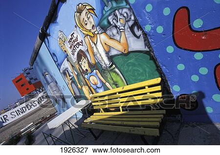 Stock Photo - Berlin Wall Remains Near Info Box. Fotosearch