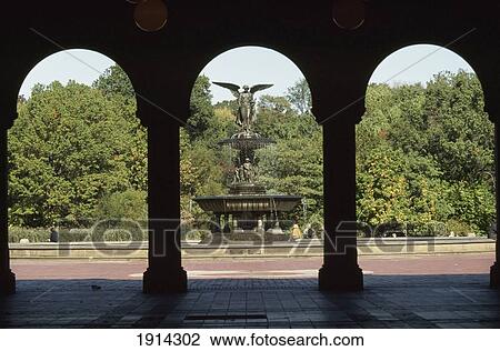 Stock Image - Bethesda Fountain, Central Park. Fotosearch